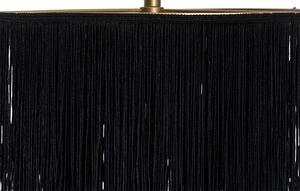 Lampă de podea orientală nuanță de aur negru cu franjuri - Franxa