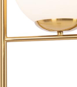 Lampa de podea Art Deco auriu si sticla opal - Flore