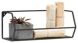 Raft NORA, negru, metal, 40x16x16 cm