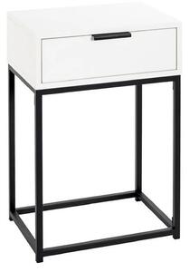 Noptiera MALMO, alb/negru, PAL/metal, 40x28x60 cm