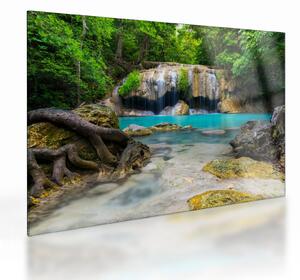 Tablou pe sticlă cu cascade (70x50 cm)