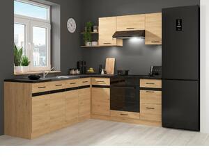 Set bucatarie JUNONA LINE, stejar, PAL, 200x220 cm, dreapta, cu blat n