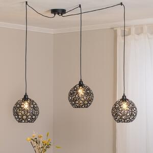 Opviq Lampă suspendată Fellini MR-897 3 becuri descentralizate negru, reglabil, Negru, Camera de zi / sufragerie, Metal, Modern