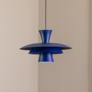 Luminex Lampă suspendată Plato, albastru închis, metal, Ø 38 cm, E27, reglabil, Albastru, Camera de zi / sufragerie, Metal, Modern