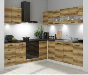 Set bucatarie JUNONA LINE, stejar delano/alb, PAL, 220x240 cm, cu blat