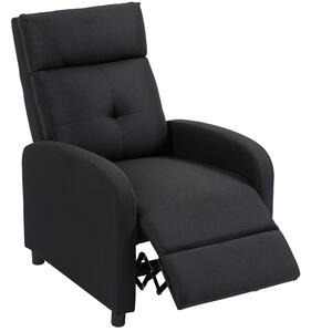 HOMCOM Fotoliu Reclinabil Fino a 155° Con Suport pentru Picioare In Material Textil Negru | Aosom Romania