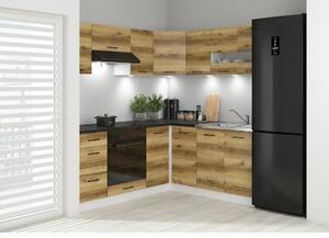 Set bucatarie JUNONA LINE, stejar delano/alb, PAL, 180x200 cm, cu blat