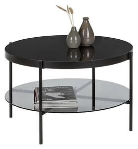 Masuta cafea AIKO, negru, sticla securizata/metal, 80x80x44 cm