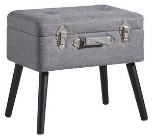 Taburet KEVIN, stofa clasica gri, 50x35x46 cm