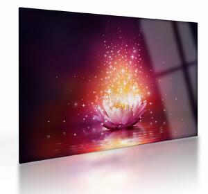 Tablou pe sticlă cu floare de lotus (70x50 cm)