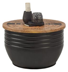 Masuta cafea LEA, maro/negru, lemn/metal, 75x75x45 cm