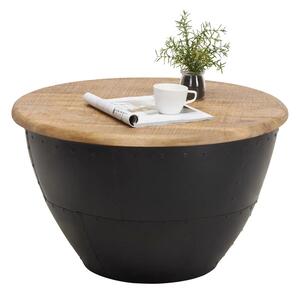 Masuta cafea DANIELS, maro/negru, lemn/metal, 72x72x43 cm