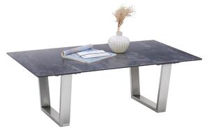 Masuta cafea THUNDER, gri/crom, ceramica/sticla/metal, 120x70x42 cm