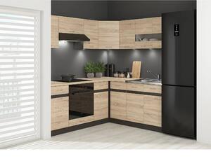 Set bucatarie JUNONA LINE, stejar sonoma/wenge, PAL, 180x200 cm, stang