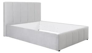 Cadru pat LONES 140x200, stofa catifelata gri deschis - Bluvel 03