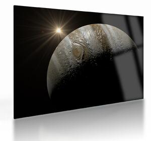 Tablou pe sticlă cu planetă în cosmos (70x50 cm)