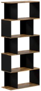 HOMCOM Biblioteca Moderna cu 5 Nivele, 10 Rafturi de Depozitare Deschise pentru Camera de Zi, Biroul de Studiu de Acasa, Maro Rustic | Aosom Romania