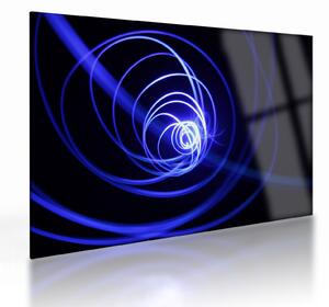 Tablou pe sticlă cu spirale albastre (70x50 cm)