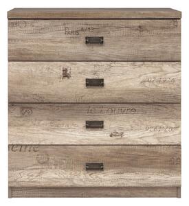 Comoda Malcolm, stejar, PAL, 80x40x88 cm