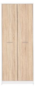 Dulap NEPO PLUS, stejar sonoma/alb, PAL, cu 2 usi, 80x55x197 cm