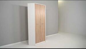 Dulap NEPO PLUS, alb, PAL, cu 2 usi, 80x80x197 cm