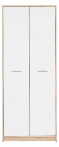 Dulap NEPO PLUS, alb/stejar sonoma, PAL, cu 2 usi, 80x55x197 cm