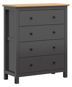 Comoda HESEN, gri grafit/stejar artisan, PAL melaminat, cu sertare, 10