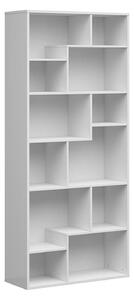 Biblioteca TETRIX, alb lucios, PAL melaminat, 88x34x198 cm