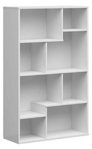 Biblioteca TETRIX, alb lucios, PAL melaminat, 88x34x140 cm