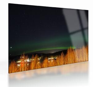Tablou pe sticlă cu aurora borealis (70x50 cm)