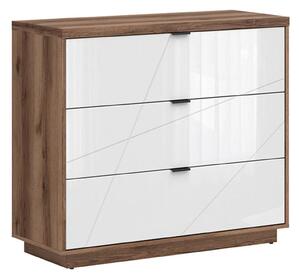 Comoda FORN, nuc/alb lucios, PAL melaminat, 106x43x93 cm