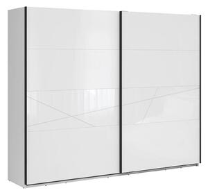 Dressing FORN, alb lucios, PAL melaminat, cu 2 usi, 270x58x219 cm