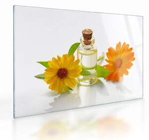 Tablou pe sticlă cu ulei de flori (70x50 cm)