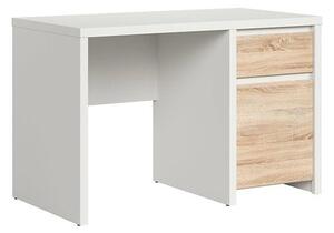 Birou KASPIAN, alb/stejar sonoma, PAL, 120x65x77 cm