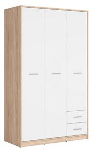 Dulap NEPO PLUS, alb/stejar sonoma, PAL, cu 3 usi si 2 sertare, 119x55