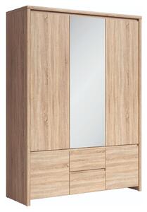 Dulap KASPIAN, stejar sonoma, PAL, cu 5 usi si 2 sertare, 154x56x211 c