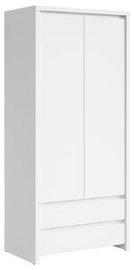 Dulap KASPIAN, alb, PAL, cu 2 usi si 2 sertare, 90x56x201 cm
