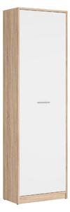 Dulap NEPO PLUS, alb/stejar sonoma, PAL, cu o usa, 60x34x197 cm