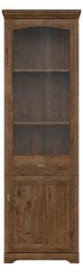 Vitrina PATRAS, stejar april, PAL/sticla securizata, 63x45x201 cm