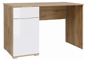 Birou ZELE, stejar wotan/alb, PAL laminat, 120x60x76 cm