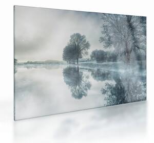 Tablou pe sticlă cu natura iarna (70x50 cm)