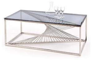 Masuta cafea INFINITY, transparent/argintiu, sticla/otel inoxidabil, 1
