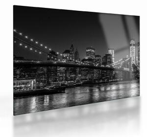 Tablou pe sticlă cu podul Brooklin în New York (70x50 cm)