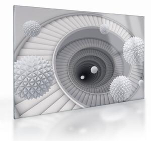 Tablou pe sticlă cu abstracție 3D (70x50 cm)