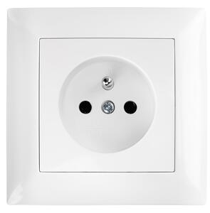 Priză simplă cu împământare și ramă OSTE JNH001-G White