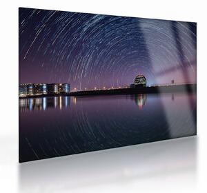 Tablou pe sticlă cu cerul nocturn și stele (70x50 cm)