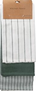 Prosop de bucătărie verde, 45 x 70 cm, set de 3 buc