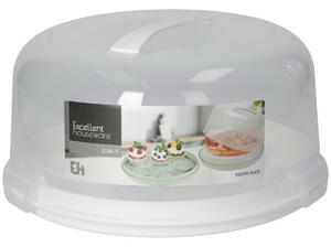 Tavă de servire cu capac EH 2in1, diametru 28 cm,alb