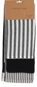 Prosop de bucătărie negru, 45 x 70 cm, set de 3 buc