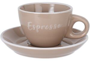 Ceașcă din gresie cu farfurioară Espresso, 100 ml,moca